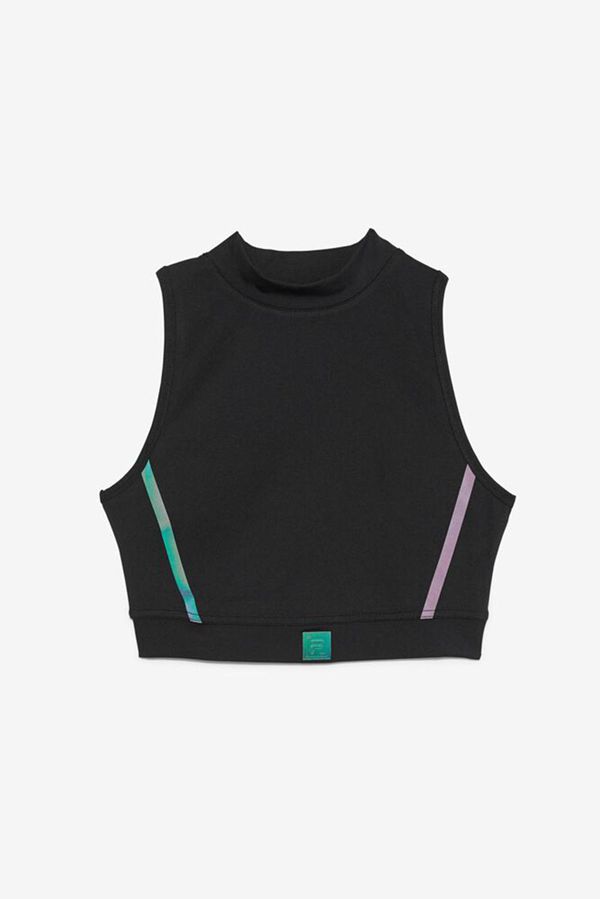 Camisetas Manga Corta Fila Mujer Negras - Zola Crop - España 314259FBV